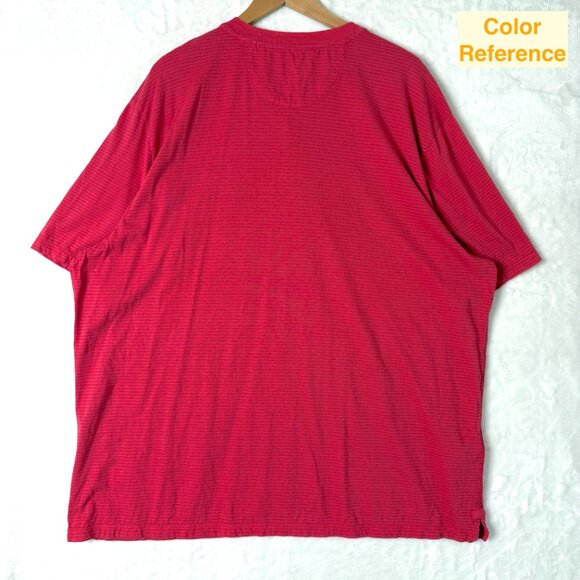 Tommy Bahama Schooner Stripe Short Sleeve Pocket Henley T Shirt XXXL 3XL Red - Picture 3 of 6